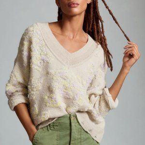 NWT - Anthropologie Textured V-Neck Sweater_SZ Med